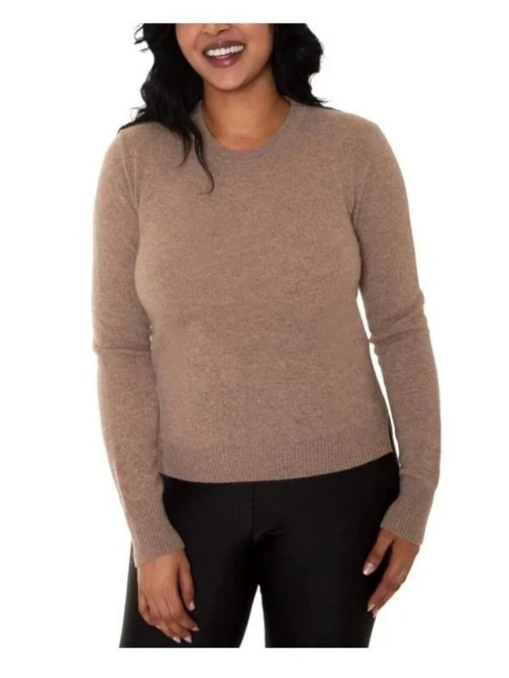 Mario Serrani Women's Cashmere Sweater, Tan, Size L